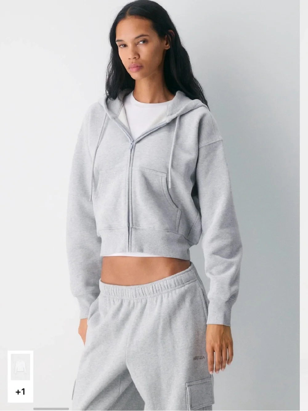Aritzia cozy sweat fleece boyfriend boxy zip hoodie